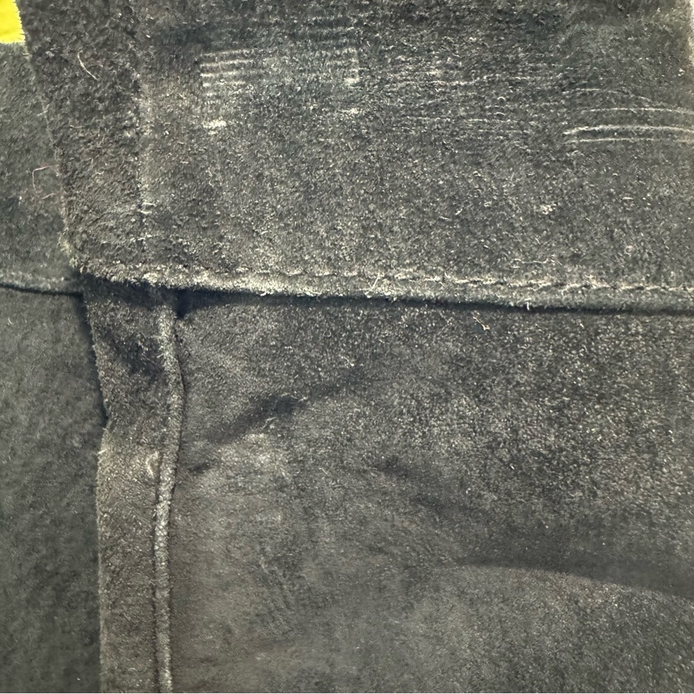 100% Genuine Leather Suede Pencil Skirt Winlit Vintage Black - Picture 6 of 7